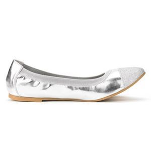 Women's Silver Reflective Ballerina Walking Flats Shoes Dream Pairs Size 5.5